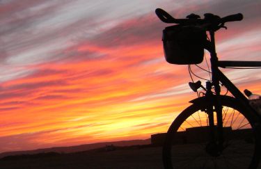 Sonnenuntergang in der Sahara sechs Stunden vor Khartum