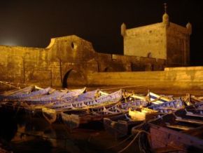 Hafen von Essaouria bei Nacht