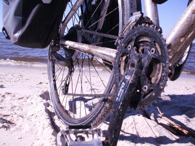 Sand und Salzwasser setzen dem Fahrrad zu, Ostsee-Küste Polen