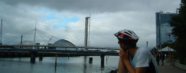 Expo-Gelände mit Milleniums-Bridge in Glasgow