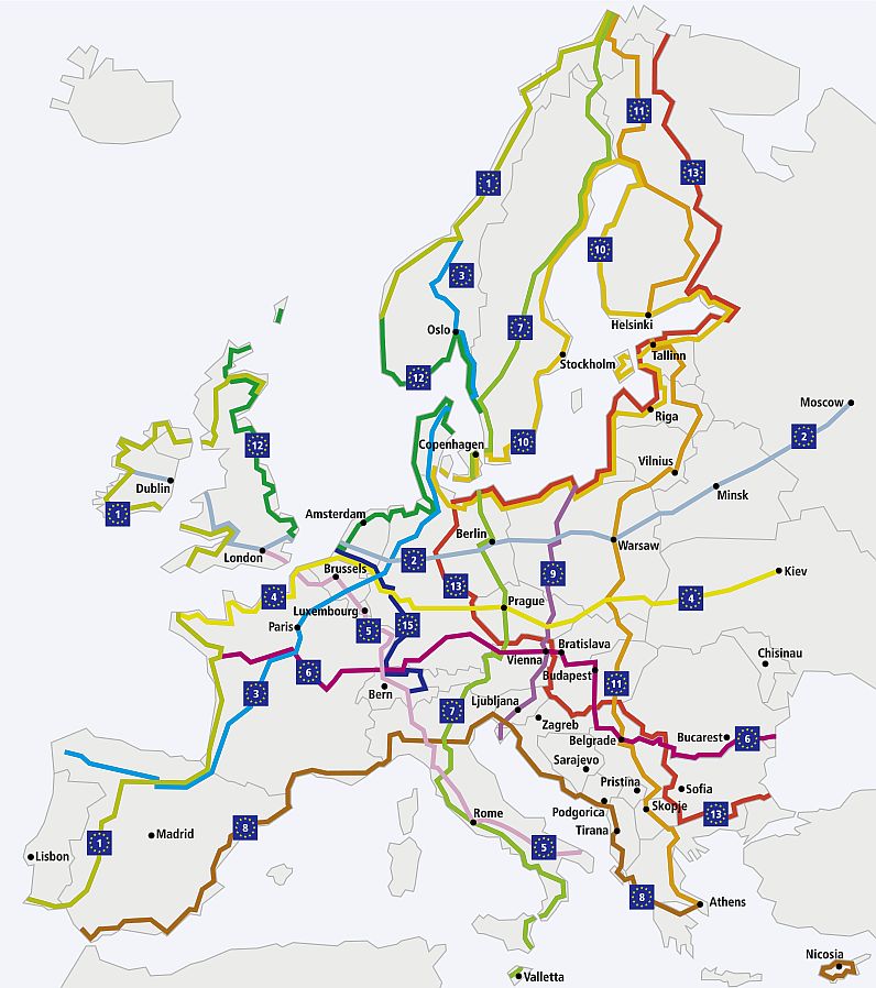Routen-Karte: Zwergstaaten-Direkt-Route