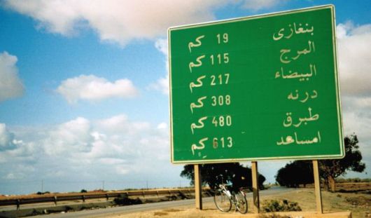 Entfernungen Richtung Benghazi, Libyen