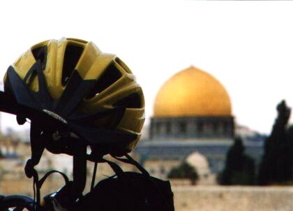 Felsendom & Fahrradhelm in Jerusalem, Palästina/Israel