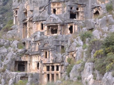 Lykische Felsgräber in Myra, Türkei