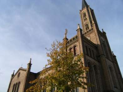 Neo-byzantinische Stadtkirche von 1845-48 in Fürstenberg/Havel, Mecklenburg-Vorpommern