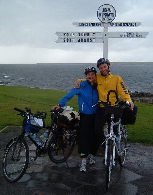Miri and Chris in John O'Groats