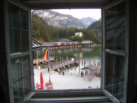 Blick auf den Königssee vom Hotel Schiffmeister, Oberbayern