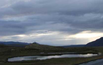 Vor der Abfahrt vom 440-m-Pässle zwischen Varmahlíð und Bólstaðarhlíð, Island