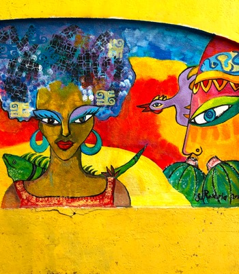 Graffiti an der Basilica of St. Anne, Willemstad