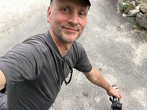 Selfie: auf dem Polizei-Fahrrad