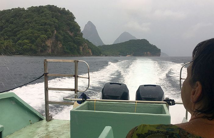 Driving along the Coast of St. Lucia