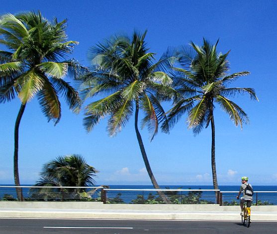 Chris on the Bike in San Juan, Puerto Rico