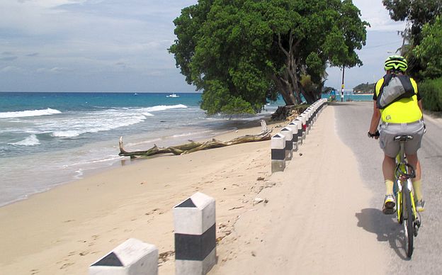Sand on the roads of Barbados, West Coast