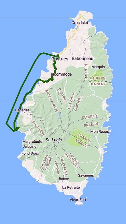 Route auf St. Lucia