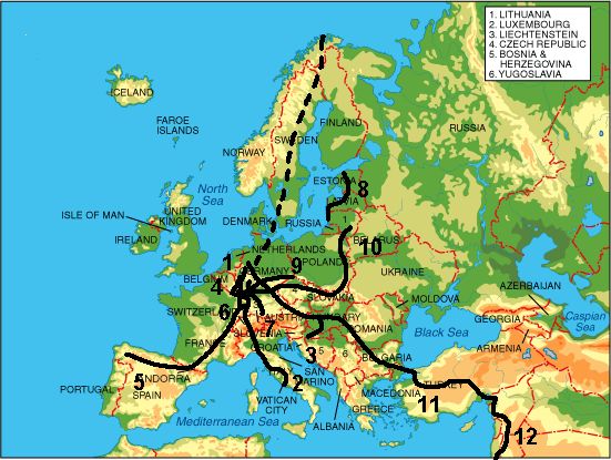 Meine Touren: Karte von Mai 2001