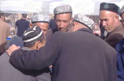 Händler, Sonntagsmarkt in Kashgar