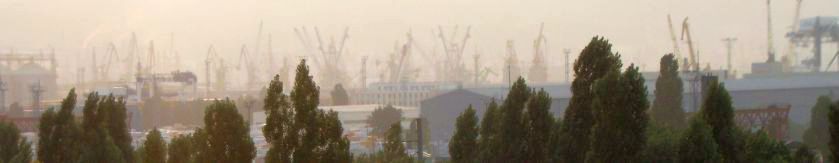 Hafen-Skyline von Noworossijsk, Russland