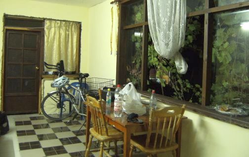 Weintrauben wachsen in die Küche: Privatunterkunft in Tuapse-Agoj an der Schwarzmeerküste, Russland