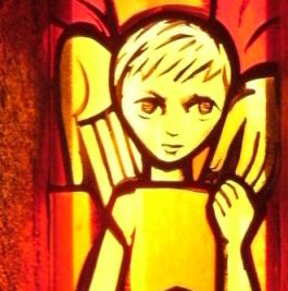 Isaak, Kirchenfenster von Bruder Eric in der Versöhnungskirche (Église de la Réconciliation) in Taizé, Burgund, Frankreich