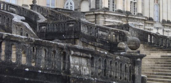 Treppe mit doppeltem Hufeisen, geschaffen 1634 von Jean Androuet du Cerceau, Schloss 
Fontainebleau