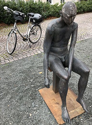 Skulpturen Burgkunstadt: Mann und Fahrrad