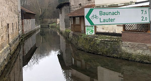 Radschild Richtung Baunach und Lauter in Deusdorf