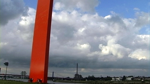 Ziel des Ruhrtal-Radwegs: Ruhr-Mündung mit Rheinorange in Duisburg