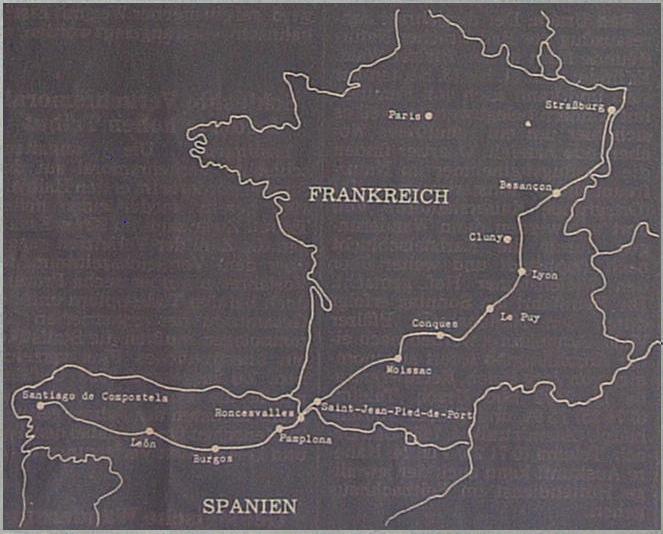 Geplante Route: Straßburg - Santiago 1987