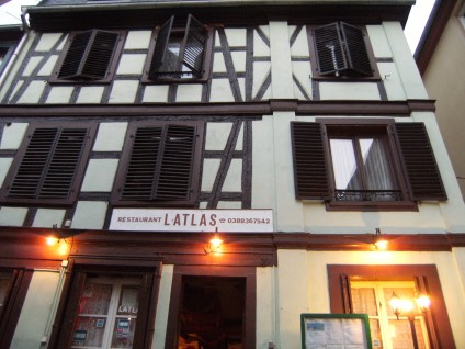 Miri und Christoph im Restaurant marrocain L'Atlas, Place Marché Gayot, Strasbourg, France