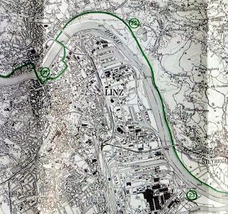 Linz-Donauradwegkarte von 1984